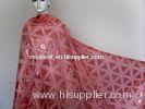 Red Girls Organza Lace Fabric Eco-Friendly With Triangle Pattern