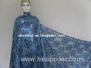 Heavy African Organza Lace Fabric , Blue Embroidered lace fabric