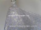 Silver White Net Lace Fabric Stretch For Party Evening Dress