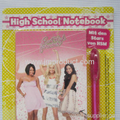 high school notebook with ball pen