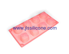 8 cup rose shaped silicone muffin cake bake molds