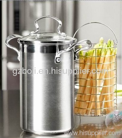 2 pieces asparagus steamer stainless steel cookware set