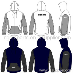 Unisex 300gsm Cotton Full Zippe Silk Screen Printing Custom Hooded Sweatshirts