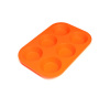 6 cavities round shaped silicone bakeware cake baking molds