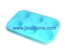 6 cup round shaped silicone bakeware cake baking molds