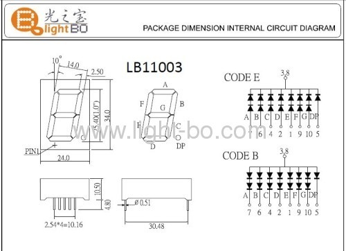 Ultra Blau 1-Zoll gemeinsame Anode einstelligen 7 Segment led displays