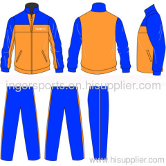 Football Tracksuit Zipped Pants Pocket Silk Screen Printing Sportswear