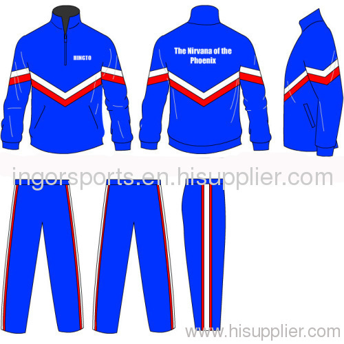 Blue / White / Red Polyester Unisex Children 4 - 16 Tracksuits Sportswear Full Jacket Zip