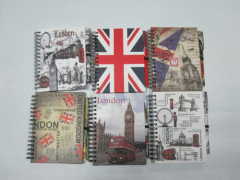 A6 6 subject college ruled hardcover spiral notepad/notebook with pen set