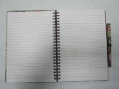 A5 6 subject hardcover double spiral notebook college ruled with pen set