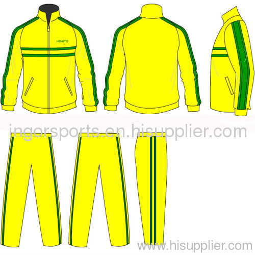 Yellow / Green Polyester Custom Sport Girls Tracksuits Sportswear Children 4 - 16