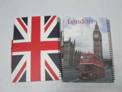 A4 3 subject hardcover spiral notebok college ruled with pen set