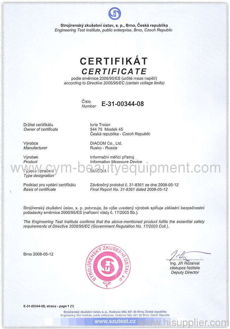3D NLS Czech certificate