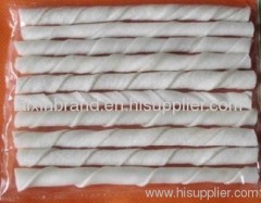 Bleached rawhide twisted sticks