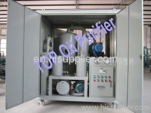 Double stage water proof vacuum transformer oil restoration machine
