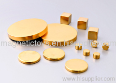 Rare earth NdFeB magnet with gold coating