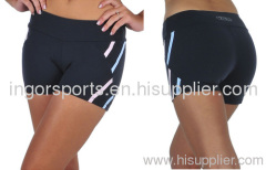 Workout Shorts Contrast Color Built - In Gusset Womens Fitness Wear Inseam Length 3