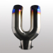 Popular universal stainless steel automobile blue dual muffler tail