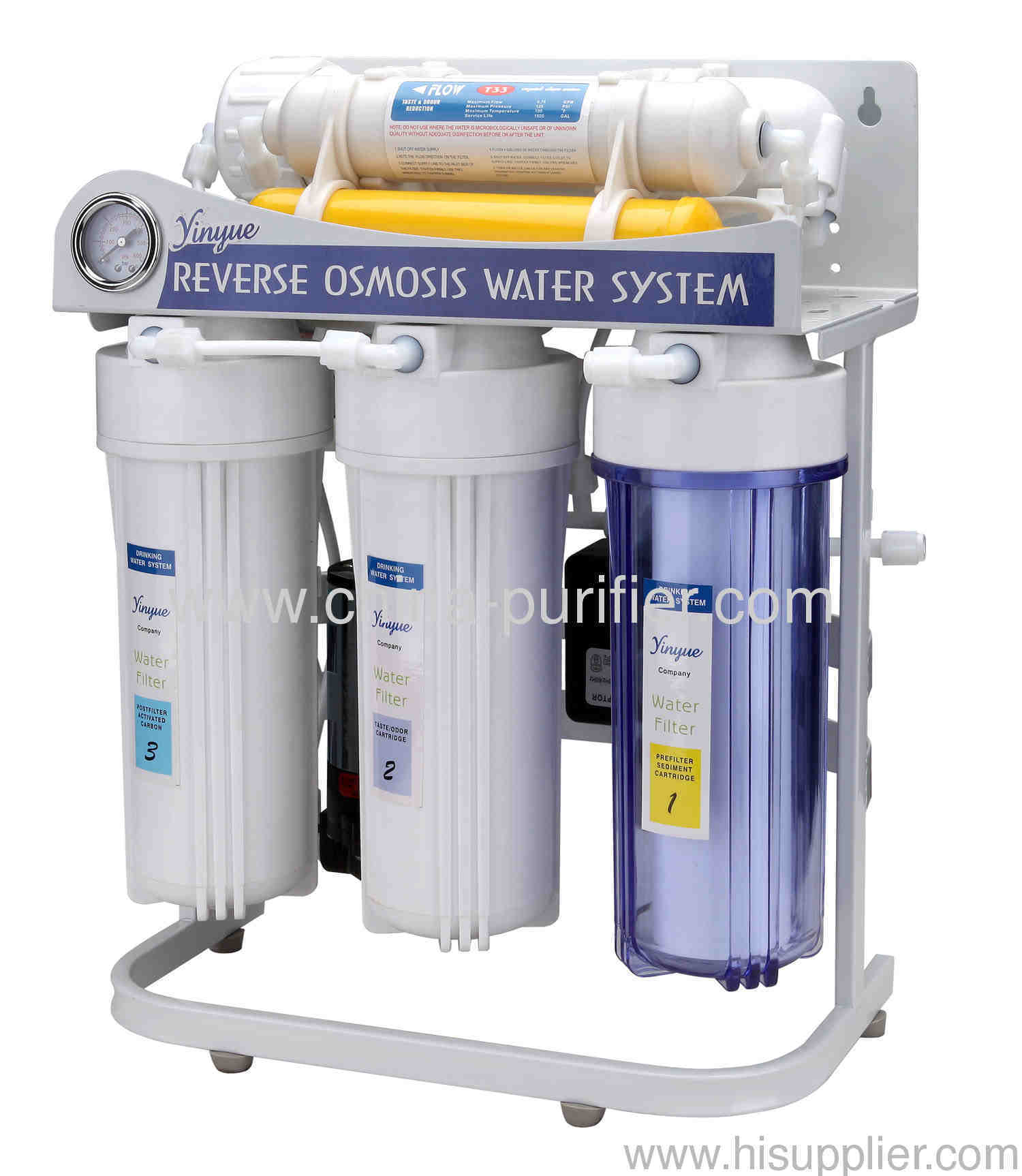 Reverse Osmosis System with pressure gauge