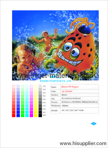 260mic Super Thickness Matte PP Paper inkjet media