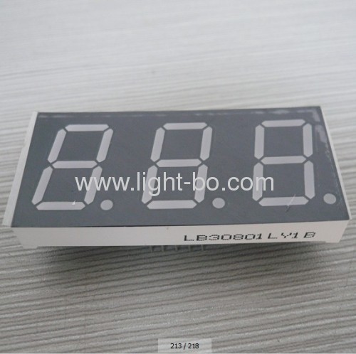 Super Bright yellow triple-digit 0.8 inch 7 segment led display