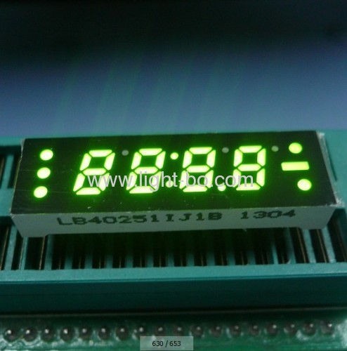 Super Bright Green 0.25" 4 digit 7 segment small led clock display common anode for Instrument Panel