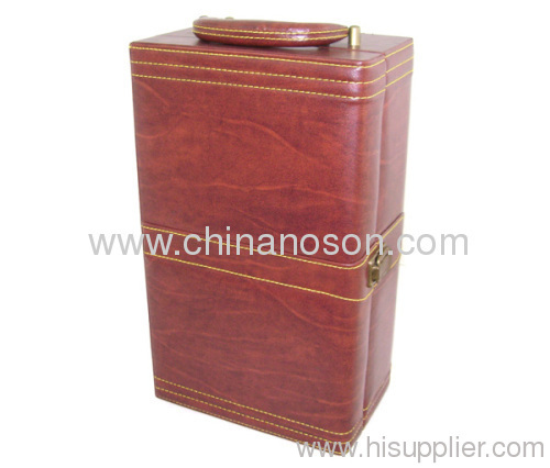 Multifunction hot sale PU leather red wine box