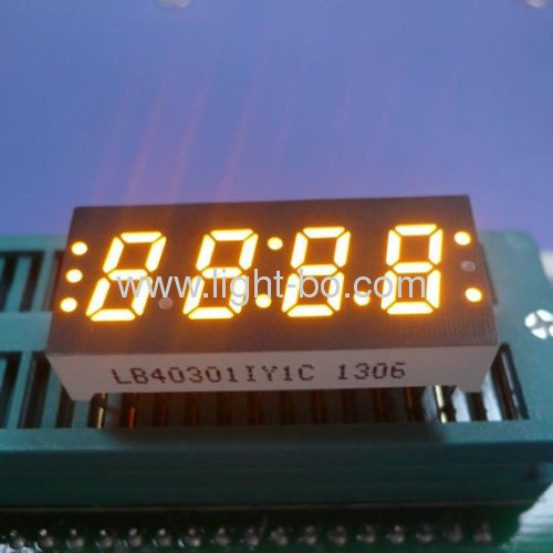 4 digit 7.6mm (0.3") yellow 7 segment led clock display