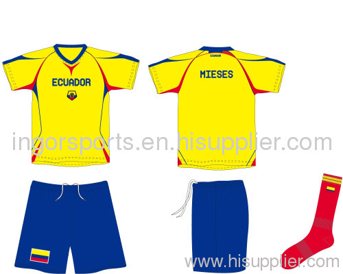 Team Customized Short Sleeve Sportswear Soccer Set With Jerseys Shorts Socks 3 In1