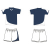 Sublimated Soccer Sportswear Mesh Polyester Shorts With Draw String and Vneck T Shirt