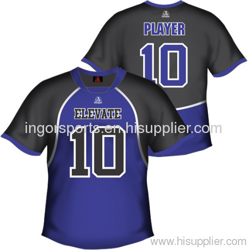 Customized Gray / Blue Sublimated Soccer Jersey, Football Team Apparel