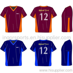 Maroon / Navy Blue Odm Youth Soccer Shirts With Clima, Sublimation Football Team Jersey