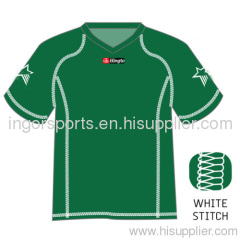 High Performance Green Sublimated Soccer Jersey And Shorts, Football Kits Teamwear