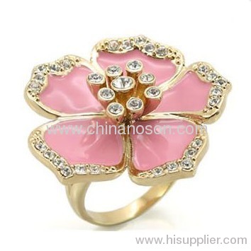 Fashion flower CZ diamond ring