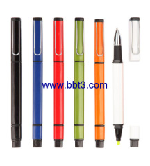 Promotional square shape ballpoint pen with highlighter