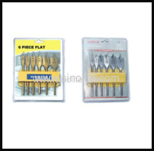 Wood flat spade bit set 6pcs sizes10-13-16-19-22-25mm