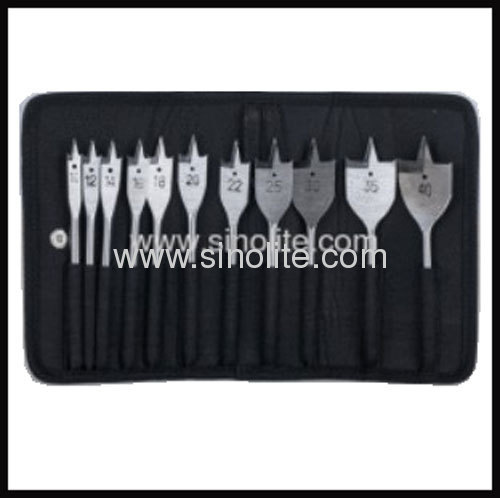 11pcs of wood flat spade bit set