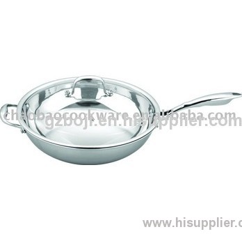 High quality stainless steel frypan with lid