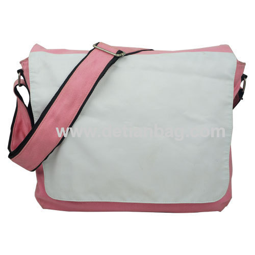 Pink fashionable womens canvas messenger bags