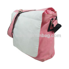 Hot sell fashionable pink canvas messenger bag for women