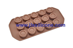 round silicone chocolate molds with 15 cavities