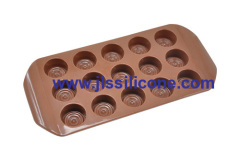 round silicone chocolate molds with 15 cavities