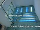 Light Blue Anti Slip Glass Stair Treads, Shock Resistant Anti Skid Laminated Glass
