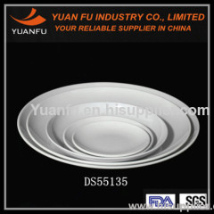 Melamine round plain design cheap white plates