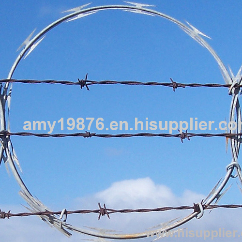 Concertina Barbed Tape Razor Wire, Hot-dip Galvanized