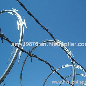 Razor Barbed Wire for Security Use, Electric Galvanized/Hot-dipped Zinc