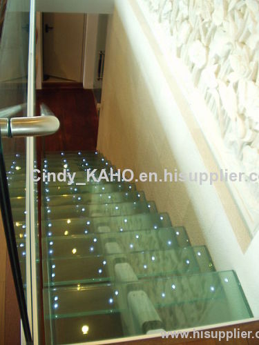 led glass for stairs
