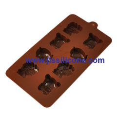 8 cavity lion shaped silicone chocolate molds