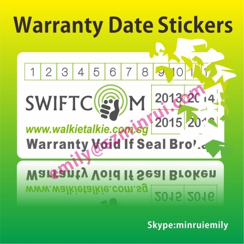 Printed Destructive Warranty Sticker