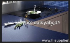 Blue quartz kitchen countertop